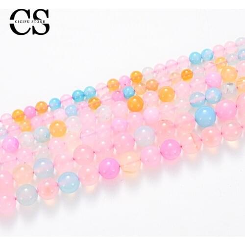 Natural Morgan Agates Beads Round Loose Stone Beads for Jewelry Making Bulk DIY Bracelet Charms Accessories 4/6/8/10/12 mm