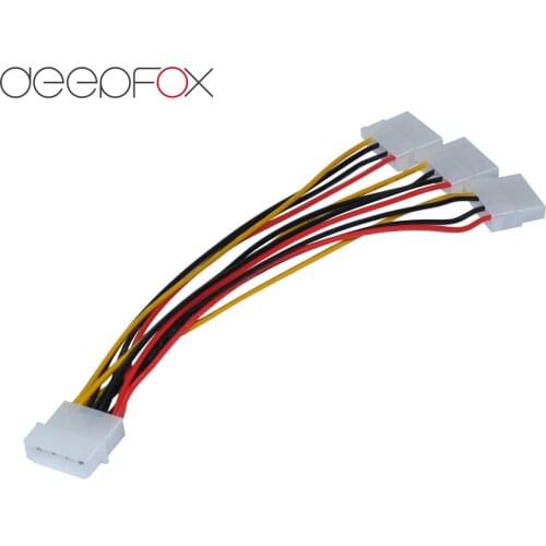 DeepFox 4 Pins Molex male to 3 Port Molex IDE female power splitter computer adapter 4 Pins IDE power cable
