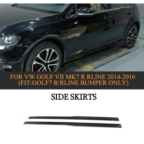 Carbon Fiber Door Protector Chin Kit Guard Side Skirts Aprons for Volkswagen VW GOLF 7 R R Line Hatchback 2014 2015 2016 2PC