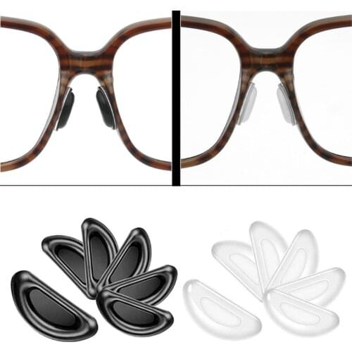 10 Pairs Adhesive Eye Glasses Nose Pads D Shape Stick on Anti-Slip Soft Silicone Adhesive Nose Pads Glasses Nose Pad Kit