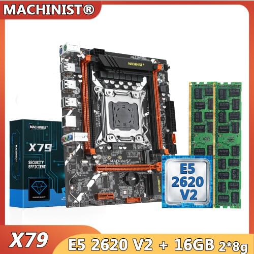 MACHINIST X79 motherboard LGA 2011 set kit Intel xeon E5 2620 V2 CPU processor DDR3 16G(2*8G) ECC REG RAM Memory X79 Z9-D7