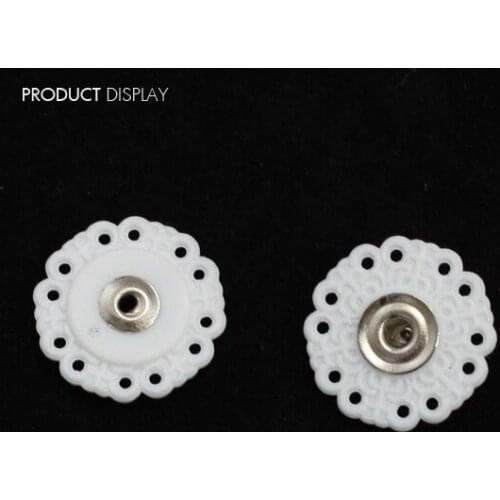 Metal + Plastic White Round Snap Press Combined Button Fasteners Botoes Sewing Supplies 19mm for Craft Cloth 100piece/NK154