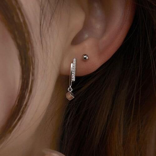 Fashion Bohemian Gold Color Small Square Drop Earring Mascot Ornaments For Women Accessories Wholesale