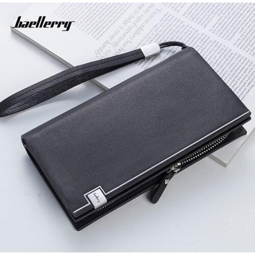 New 2019 Brand Business Wallet Men Fashion Long Coin Pocket Male Clutch Men Purse Casual Zipper Phone Bag Designer Card Holder
