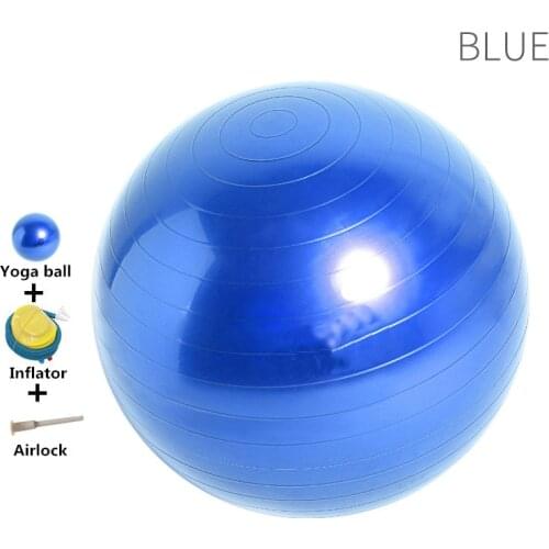 Sports Yoga Balls Pilates Fitness Gym Balance Fitball Massage Training Workout Exercise Ball 55cm 65cm 75cm with Pump color box