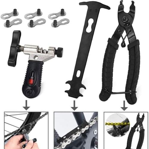 Outdoor Mountain Bike Repair Tool Set Bicycle Chain Cutter Disassembly Assembly Chain Tool Chain Wear Ruler Combination Tool Kit