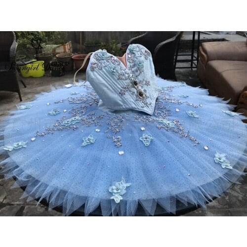 New Arrival Girls Bluebird Flower Fairy Doll Competition Tutu Women Classical Stage Costume Tutu Women BT4002