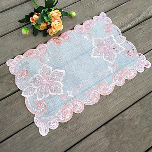 New lace embroidery table place mat cloth coffee pad cup Christmas tea coaster dish placemat drink doily dining mug kitchen