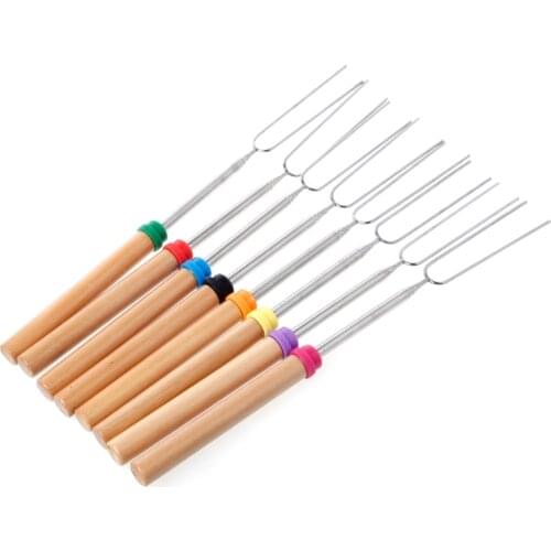 Stainless Steel BBQ Marshmallow Roasting Sticks Extending Roaster Telescoping 72XF
