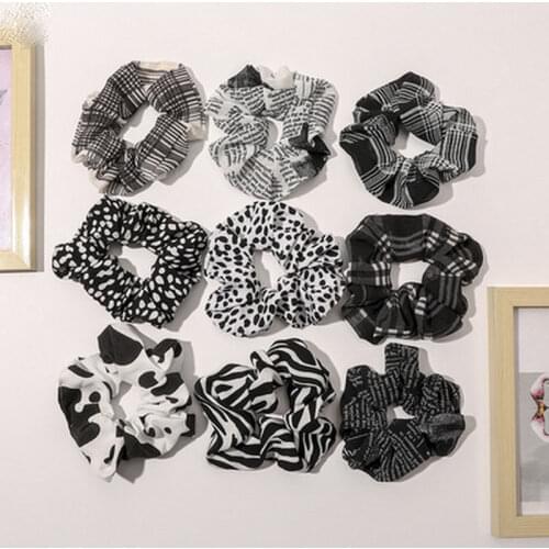 Korea Fashion Leopard Scrunchie For Women Zebra Hair Bands Girl Elastic Cows Hair Tie Rope elegant Headband chouchou Accessories