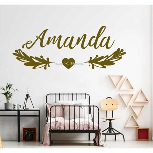 Feather Girls Name Decals Boho Arrow Personalized Names Wall Decal Nursery Decorative Bedside Home Wall Decor Sticker New LC1262