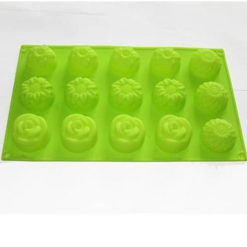 15 Cavity Sunflower Chrysanthemum Rose Mixed Mini Flower Silicone Soap Chocolate Mold Silicone Cake DIY Moulds