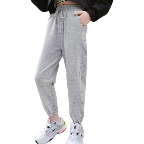 Girls Sport Pants Solid Color Kids Girls Pants Casual Style Kids Pants Spring Autumn Kids Clothes 6 8 10 12 14