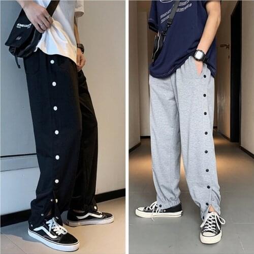 Sports Pants Mens Loose Side-Breasted Pants Beam Foot Sweatpants Comfortable Fashion Simplicity Trend Casual Atmospheric