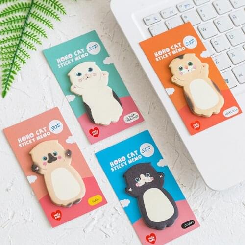 30 Pages Kawaii Cat Memo Pads Sticky Notes Message Paper Masking DIY Craft School Office Supply Stationery