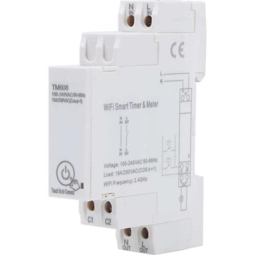 TM608 Smart Timer Meter 2.4GHz WiFi Single Phase Energy Meter 16A 100-240V
