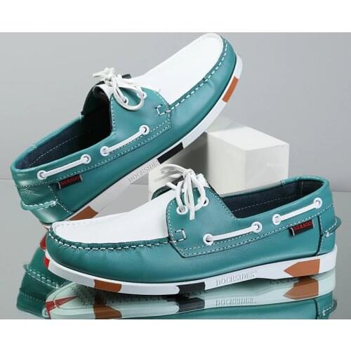 Big Size Shoes Loafers Men Genuine Leather Driving Shoes Retro Fashion Docksides Boat Shoes Classic Men Designer Flat Shoe