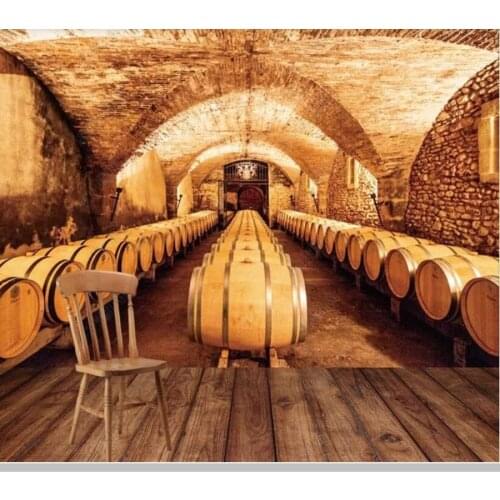 Papel de parede Vintage wine cellar wine barrel 3d wallpaper,living room tv wall bedroom wall papers home decor bar cafe mural