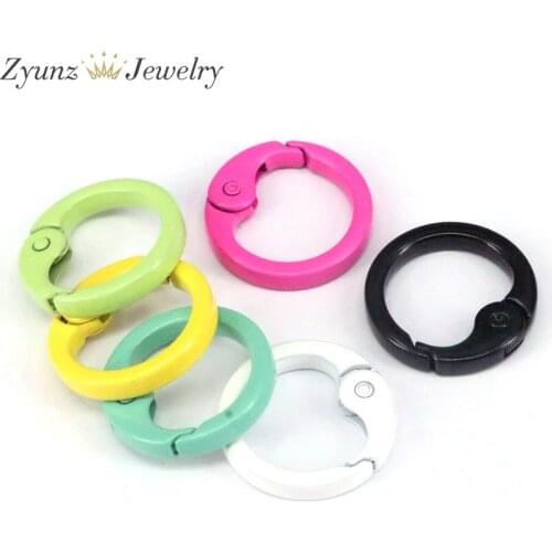 5PCS, Enamel Spring Gate, Round Carabiner Clasp, Snap Clip Trigger Clasp, Spring Buckle for Chain Purse Key Jewelery