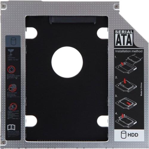 High Quality Magnesium alloy 2nd 9.5mm SATA HDD SSD Hard Drive Caddy Bay for MacBook pro Notebook hard disk drive bay