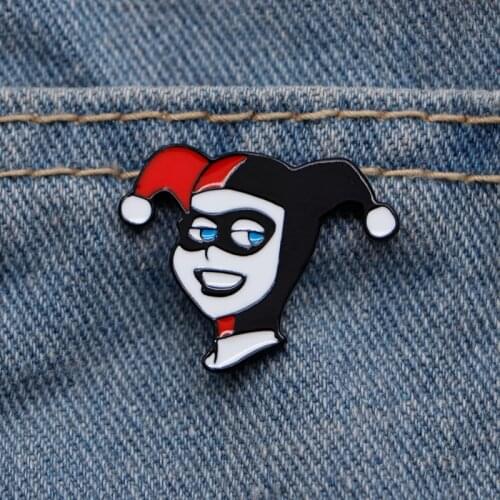 Harley Quinn Badge Creative Enamel Pin Boy and Girls Lapel Oil Drop Pin Jewelry Personalized Hat/Backpack Gift Brooches S175