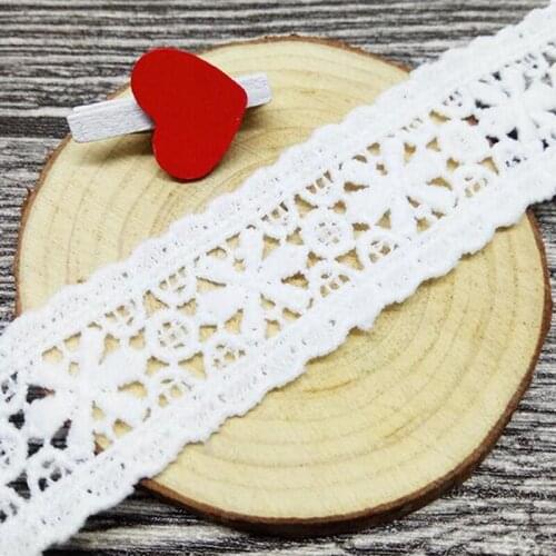 1 Yard Flower Dot Lace Trim Wave Ribbon 30MM Embroidery Apparel Sewing Fabric Triming DIY Craft Dress Garment Accessories