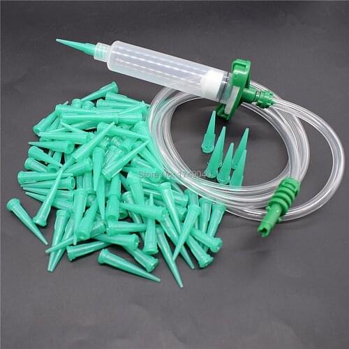 100pcs 18G Tapered Dispensing Needle Tips with 10cc Glue Syringe Barrel Adapter Dispenser Connector and 10cc Glue Syringe Barrel