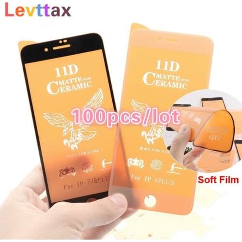 100Pcs/lot 11D For iPhone 12pro max 8 7 6 Plus SE2 Matte Ceramic Glass For iPhone 11 Pro XR XS Max X Full Glue Screen Protector