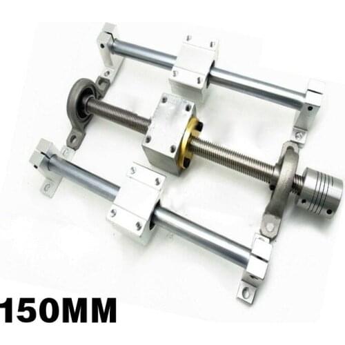 150mm 250mm 350mm Horizontal Dual Lead Screw Rod Linear Rail Support Guide Set