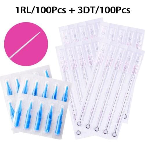 200pcs Mixed Sterile Disposable Nozzle Tip Tattoo Supplies 1RL 3RL 3DT Plastic Tips Tattoo Machine Tube For Tattoo Gun Needle