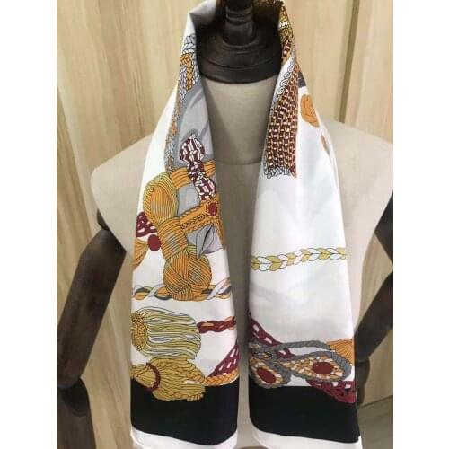 2021 new arrival spring summer black 100% pure silk scarf twill hand made roll 90*90 cm shawl wrap for women lady
