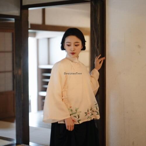 2021 chinese top oriental style cheongsam top women elegant vintage hanfu tangsuit qipao top blouse chinese traditional blouse