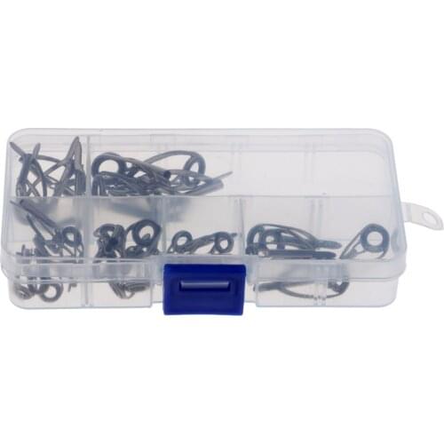 30pcs Fly Fishing Rod Guides Tops Line Ring for Casting Spinnerbait Tackle