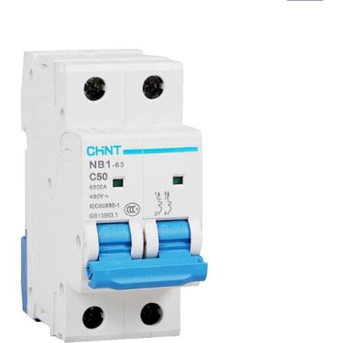 CHINT Miniature Circuit Breaker NB1-63 2P 6KA C1A 2A 3A 4A 6A 10A 16A 20A 25A 32A 40A 50A 63A Mini Circuit Breaker MCB