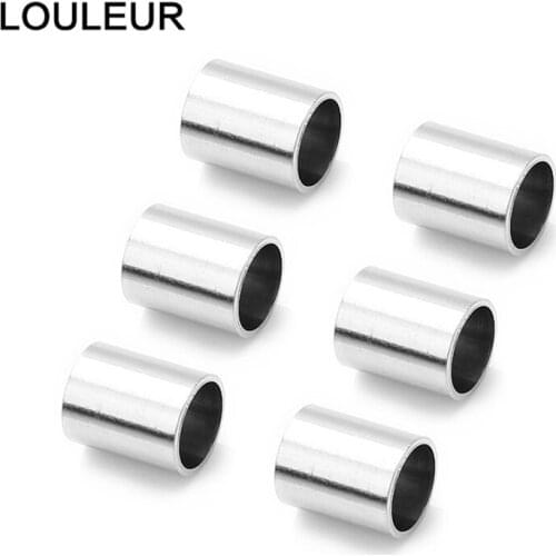 10pcs/lot 6X7.5mm Stainless Steel Big Hole Beads For Jewelry Making Tone Tube Bead for DIY Charm Bracelets Jewelry Accessories