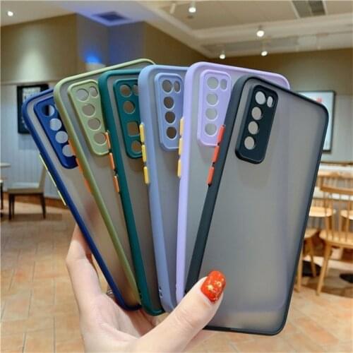Camera Protection Bumper Phone Case For Huawei Mate P40 30 20 Plus Lite Nova 7 6 8SE Y7A Pro Matte Translucent Shockproof Cover
