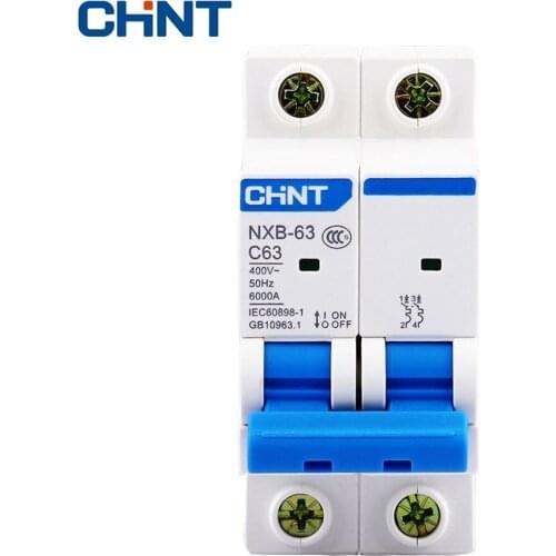 CHINT CHNT Miniature Circuit Breaker NXB-63 2P 1A 2A 3A 4A 6A 10A 16A 20A 25A 32A 40A 63A 400V 50HZ Air Switch MCB New DZ47
