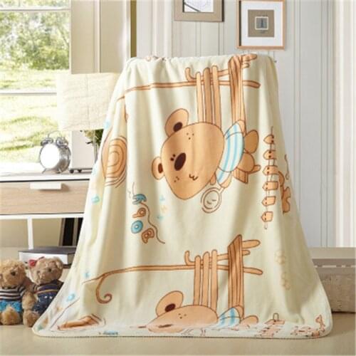 Double Flannel Super Soft and Thick Cartoon Bear, Boy and Girl Baby Blanket Used for Sofa/bed/car, Convenient To Carry 100 140cm