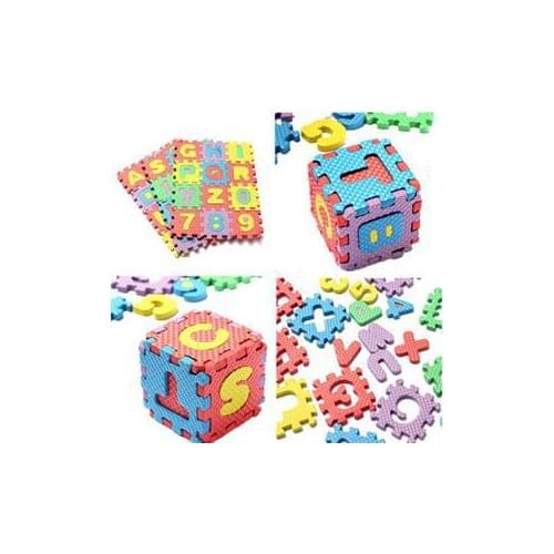 HOT 36 pcs children mini EVA Foam Alphabet Letters Numbers Floor Soft Baby Mat 3D puzzle Kids Educational toys