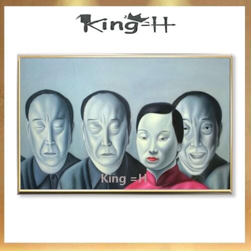 Artist hand-made figure painting works Chinese painter lover figure high quality of abstract painting canvas to decorate the