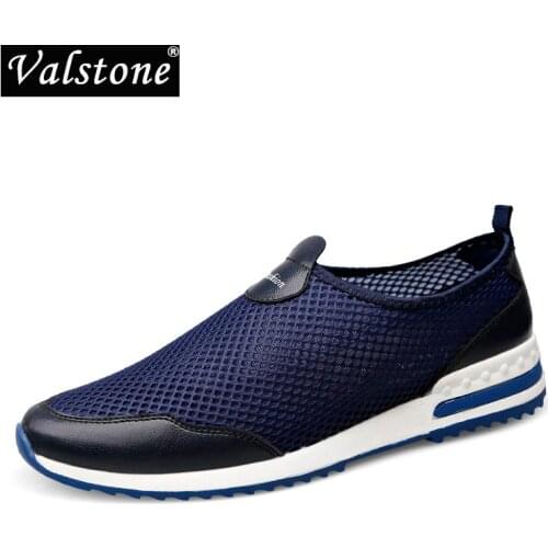 Valstone Quality Men Summer Casual Mesh Shoes Fflat Slip-on Light Loafers Breathable Shoes Zapatos De Hombre Luxury Hard-wearing