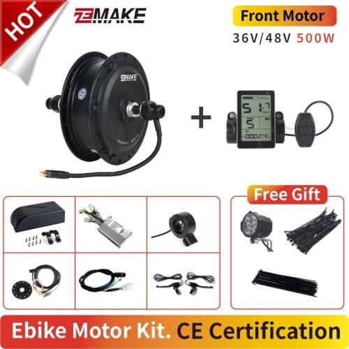 Ebike Motor Kit High Speed Brushless Gear Hub 36V 48V 350W 500W Electric Bike Conversion Front Cassette Rear ZEMAKE