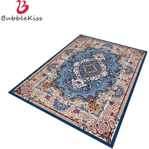 Bubble Kiss Customized Carpets for Living Room Home Decor Non-Slip Ethnic Style Flower Pattern Carpet Soft Thicken Bedroom Rug