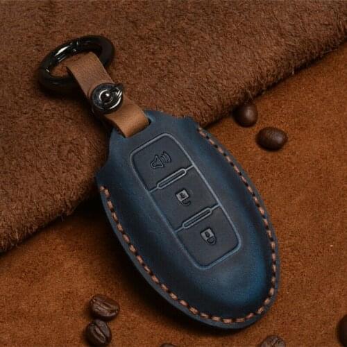 Crazy Horse Leather Car Key Case Cover Key Case for Infiniti FX35 FX37 FX50 G25 G35 G37 JX35 M35 M37 M45 Q70 Accessories