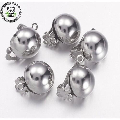 10pcs Brass Clip-on Earring Components for Non-Pierced Ears Jewelry Making DIY Accessories Findings 20x13mm Hole: 3mm