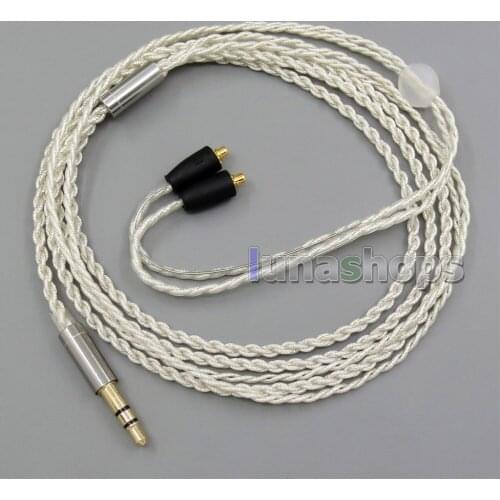 LN005523 With Earphone Hook Silver Foil Plated OCC PU Skin Cable For Shure SE215 SE315 SE425 SE535 SE846
