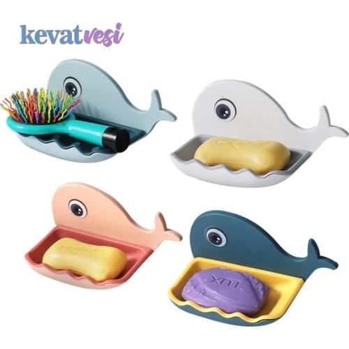 Bathroom Soap Dish Holder Wall Mounted Soap Rack Kitchen Brush Sponge Holder Organizer Wall Storage Rack Bathroom Accessories