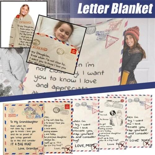 To My Daughter Wife Son Dad Letter Blanket Sherpa Fleece Warm Soft Bed Couch Nap Throw Blanket Home Decor Brief Blankets