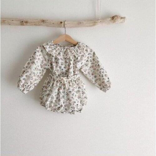 2021 Spring Baby Girls Floral Shirts+PP Shorts Lotus Ruffle Collar Blouse Korea Design Cotton Toddler Kids Girls Clothing Set
