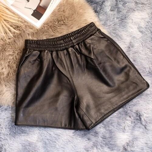 Genuine Sheepskin Leather Shorts for Women Summer 2021 Female Boot Short Slim Simple Womens Short Ropa De Mujer Zjt2468